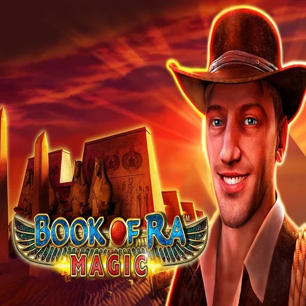 Official Slots logo: Book of Ra Magic by Greentube at Robocat Casino