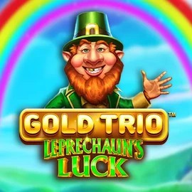Gold Trio Leprechaun's Luck online game logo by Playtech on rrobocatcasino.com