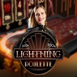 Lightning Roulette online game logo by Evolution on rrobocatcasino.com