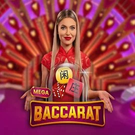 Mega Baccarat logo – Live Casino by Pragmatic Play at Robocat Casino