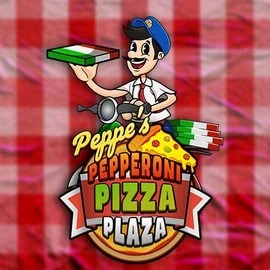 Peppe’s Pepperoni Pizza Plaza online game logo by Pragmatic Play on rrobocatcasino.com