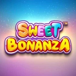 Slots logo of Sweet Bonanza from Pragmatic Play at Robocat Casino